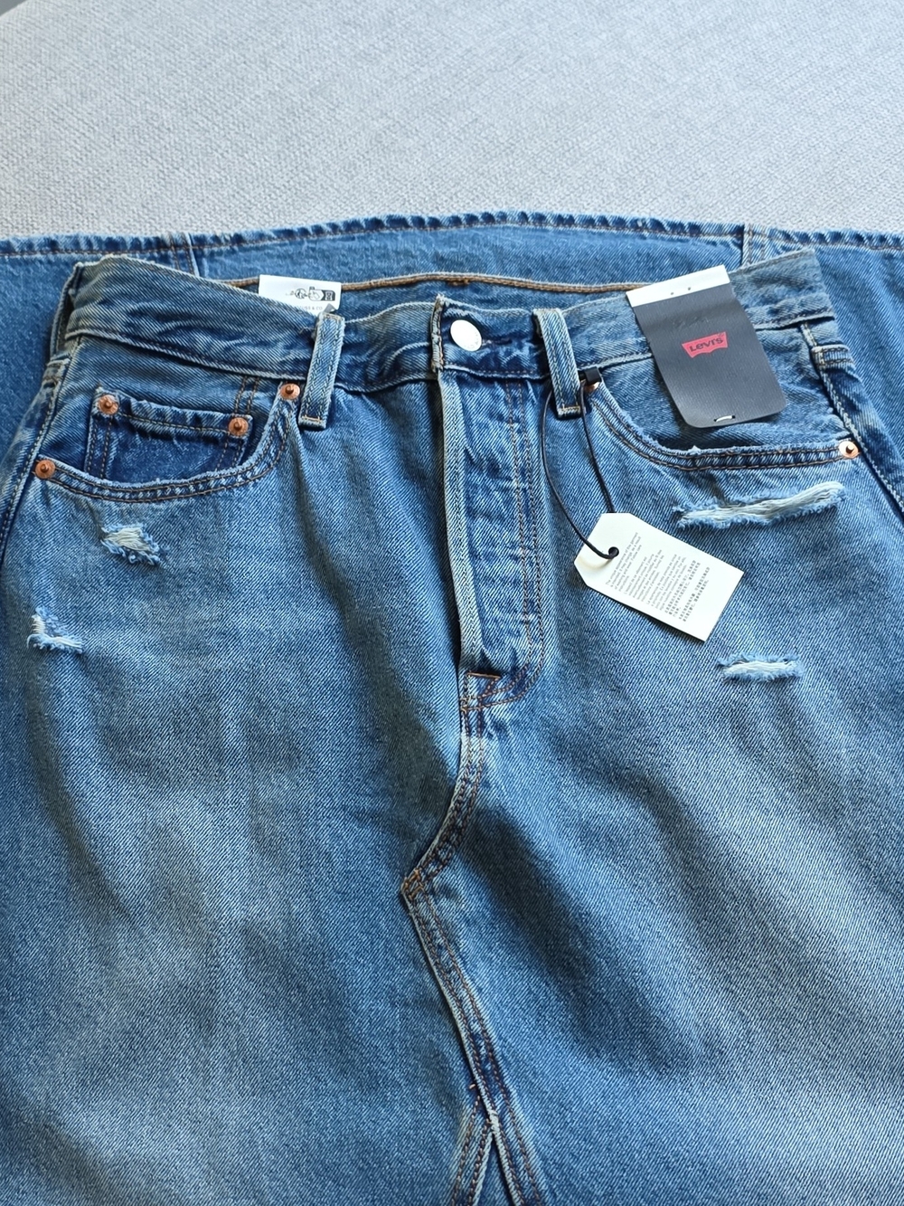 Levi's Women's Blue Distressed Long Skirt